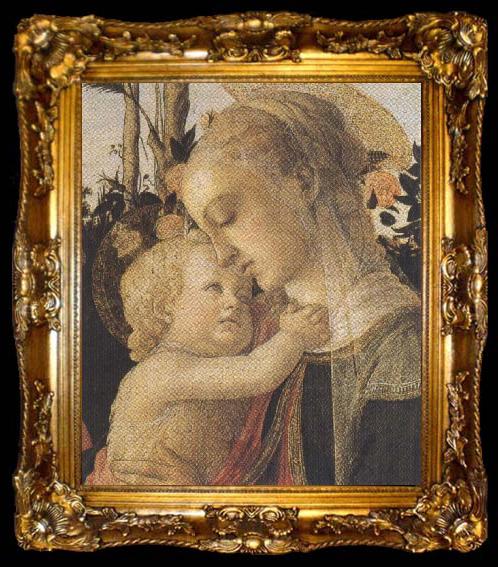 framed  Sandro Botticelli Madonna of the Rose Garden or Madonna and Child with St John the Baptist, ta009-2